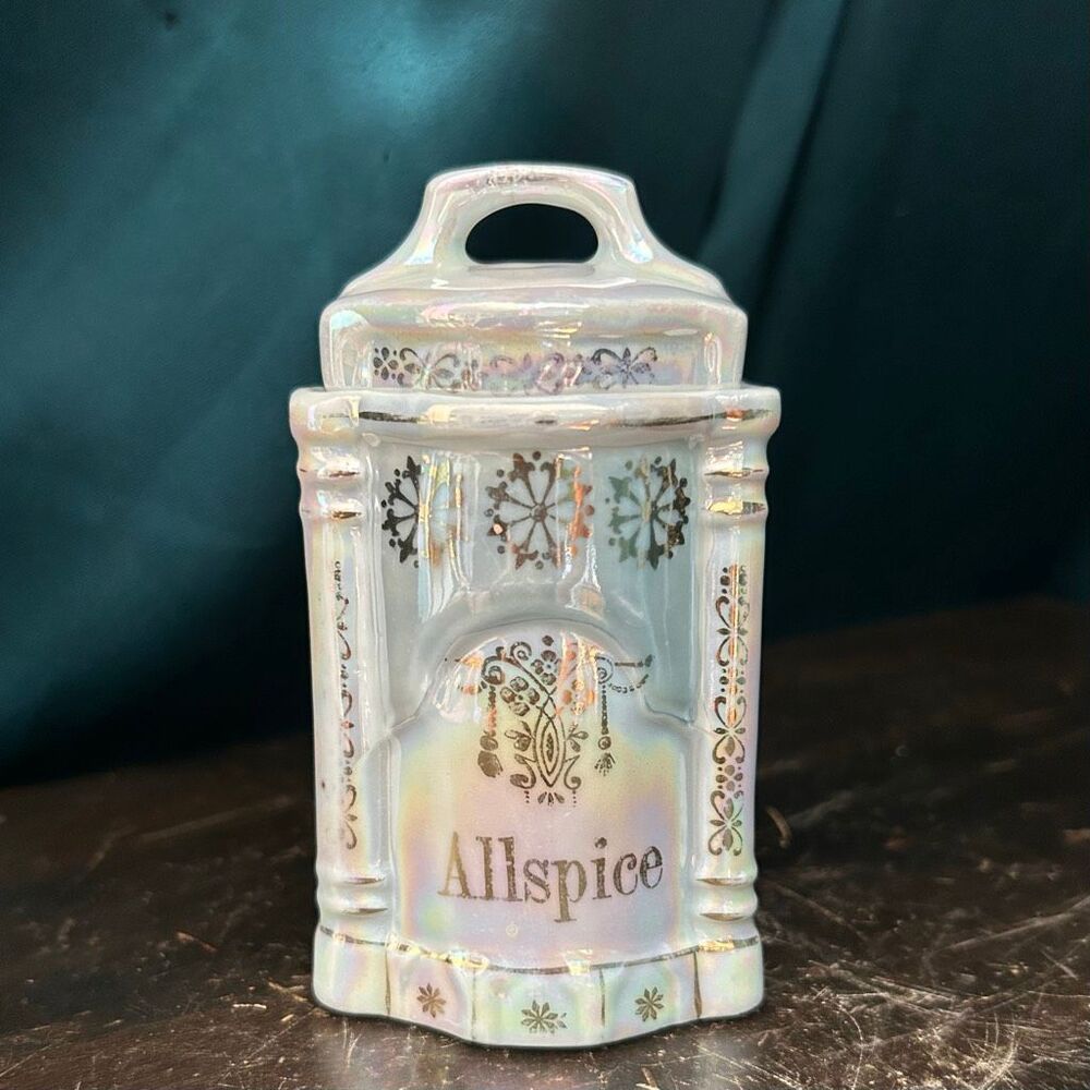 Vintage German Lusterware Allspice Jar